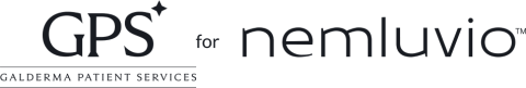 GPS (Galderma Patient Services) for NEMLUVIO™ logo.
